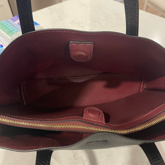 Coach Hanna Carryall Satchel Crossbody Snake-embossed with black pebbled leather - Picture 12 of 14